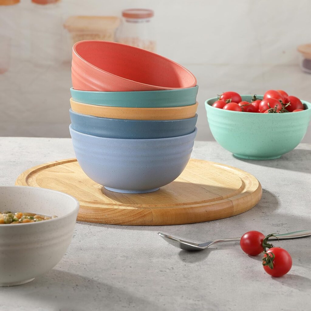 8PCS Cereal Bowl, Ohola Unbreakable Wheat Straw Cereal Bowls