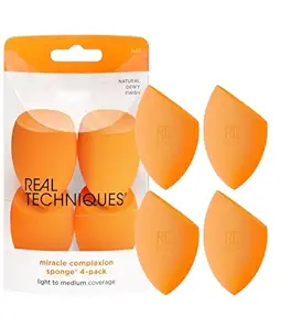 Real Techniques Miracle Complexion Sponge, Beauty Sponge For Makeup Blending & Foundation Application,