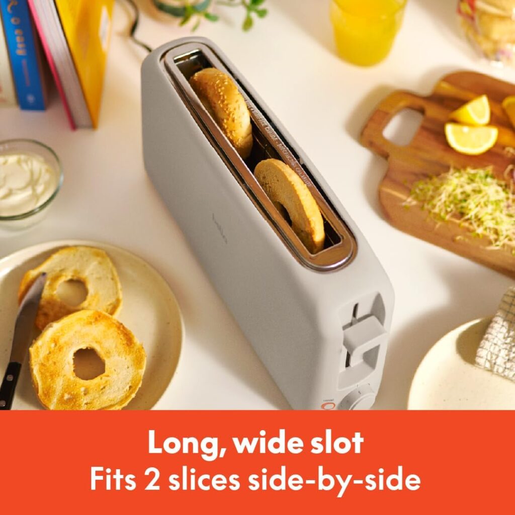 bella 2 Slice Slim Toaster, Fits-anywhere™ Kitchenware, 6 Setting Shade Control with Reheat & Cancel Buttons, Fits sourdough