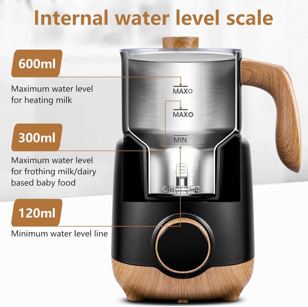 AMZCHEF 8-IN-1 Milk Frother and Steamer 550 Watts,