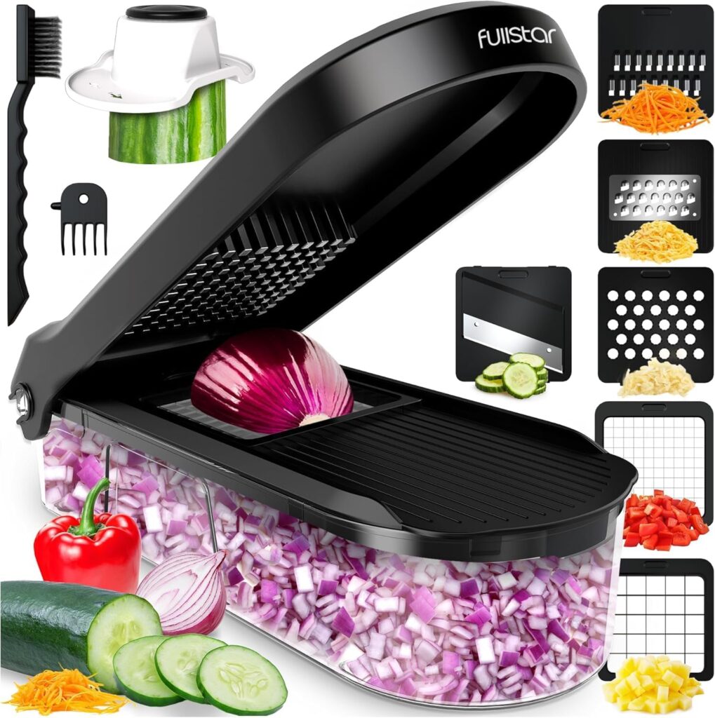 Fullstar Mandoline Slicer for Kitchen - Vegetable Chopper, Onion Potato Food Veggie Fruit Slicer and Cutter with